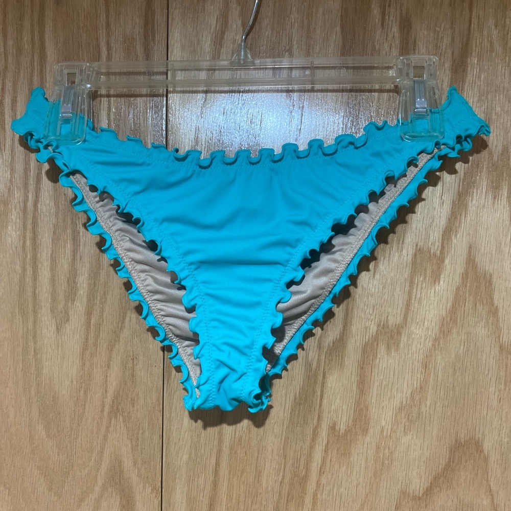 Shade & Shore Tan and Turquoise Bikini Bottom
